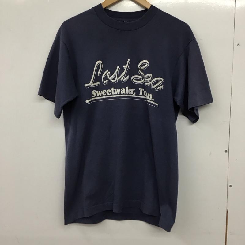 フルーツオブザルーム FRUIT OF THE LOOM Tシャツ 半袖 半袖カットソー プリントTシャツ クルーネックカットソー M ロゴ、文字 紺 / ネイビー / navy メンズ USED 古着 中古 10158533