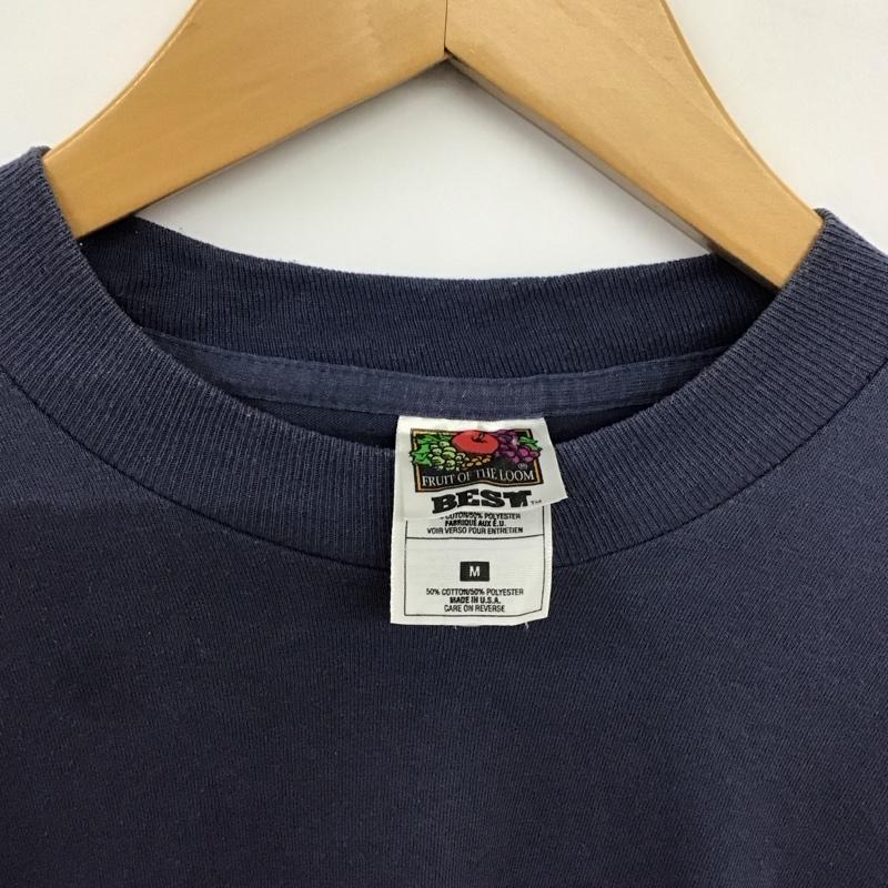 フルーツオブザルーム FRUIT OF THE LOOM Tシャツ 半袖 半袖カットソー プリントTシャツ クルーネックカットソー M ロゴ、文字 紺 / ネイビー / navy メンズ USED 古着 中古 10158533