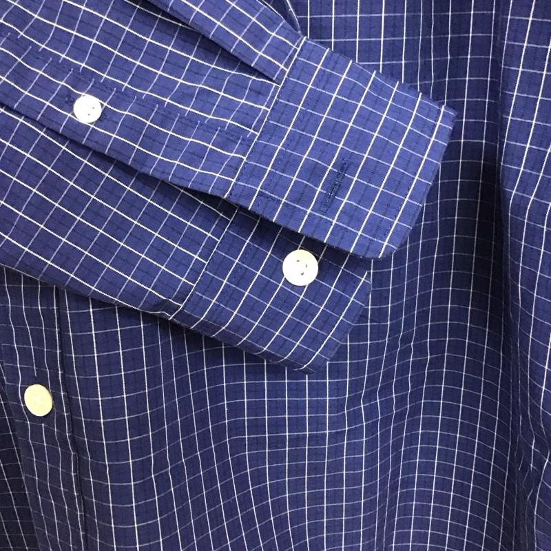 ジーユー GU シャツ、ブラウス 長袖 長袖シャツ チェックシャツ カラーシャツ ボタンダウンシャツ L チェック 青 / ブルー / blue メンズ USED 古着 中古 10158535