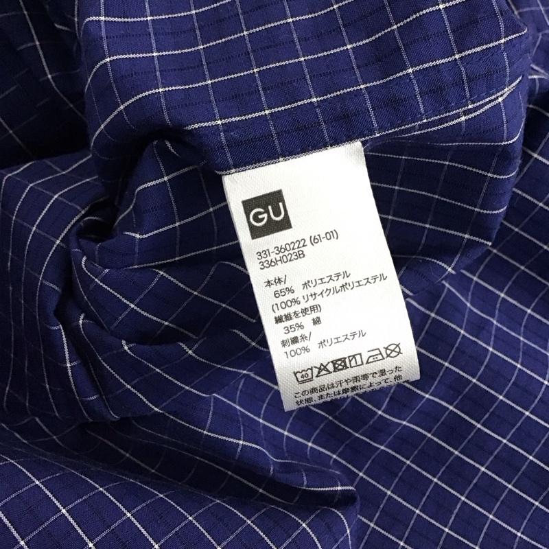 ジーユー GU シャツ、ブラウス 長袖 長袖シャツ チェックシャツ カラーシャツ ボタンダウンシャツ L チェック 青 / ブルー / blue メンズ USED 古着 中古 10158535