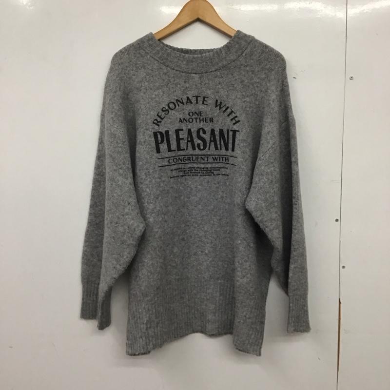 レプシィム LEPSIM ニット、セーター 長袖 FREE ロゴ、文字 灰 / グレー / gray レディース USED 古着 中古 10158536