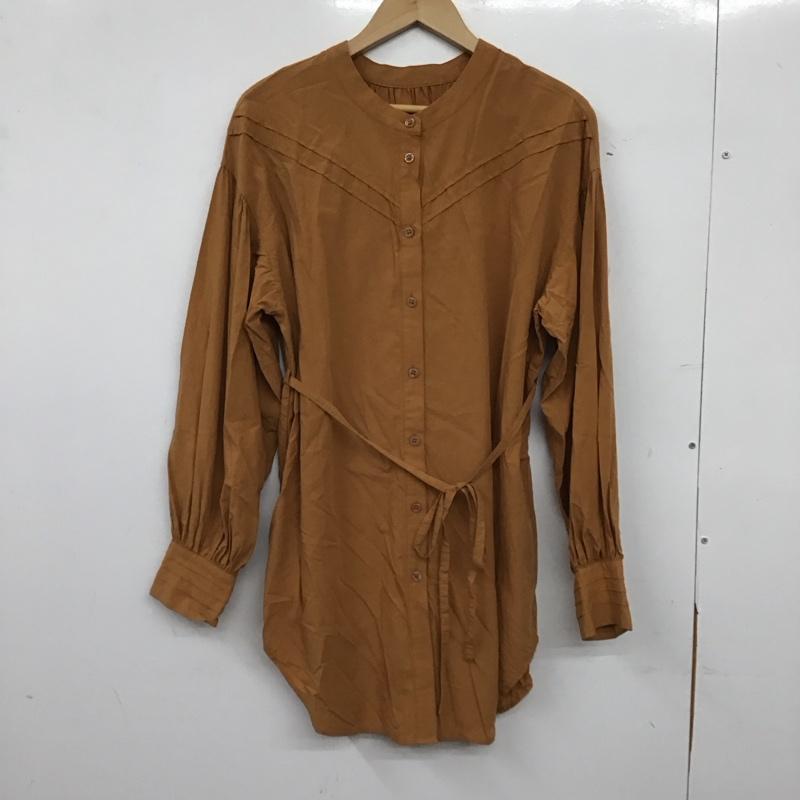 ローリーズファーム LOWRYS FARM シャツ、ブラウス 長袖 FREE 無地 茶 / ブラウン / brown レディース USED 古着 中古 10158538