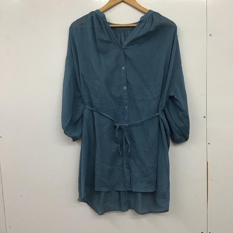 ローリーズファーム LOWRYS FARM シャツ、ブラウス 長袖 FREE 無地 青 / ブルー / blue レディース USED 古着 中古 10158539