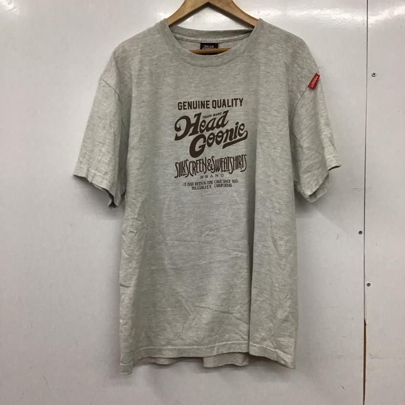 ヘッドグーニー HEADGOONIE Tシャツ 半袖 半袖カットソー プリントTシャツ クルーネックカットソー XL ロゴ、文字 灰 / グレー / gray メンズ USED 古着 中古 10158545