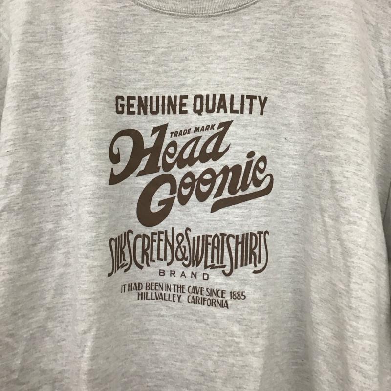 ヘッドグーニー HEADGOONIE Tシャツ 半袖 半袖カットソー プリントTシャツ クルーネックカットソー XL ロゴ、文字 灰 / グレー / gray メンズ USED 古着 中古 10158545