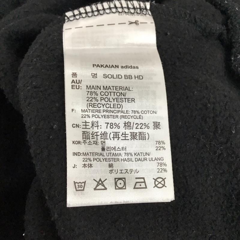 アディダス adidas パーカー 長袖 長袖パーカー プルオーバーパーカー スウェット M ロゴ、文字 黒 / ブラック / black メンズ USED 古着 中古 10158550
