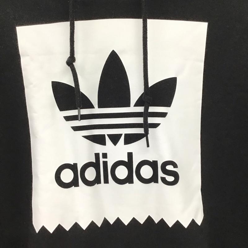アディダス adidas パーカー 長袖 長袖パーカー プルオーバーパーカー スウェット M ロゴ、文字 黒 / ブラック / black メンズ USED 古着 中古 10158550