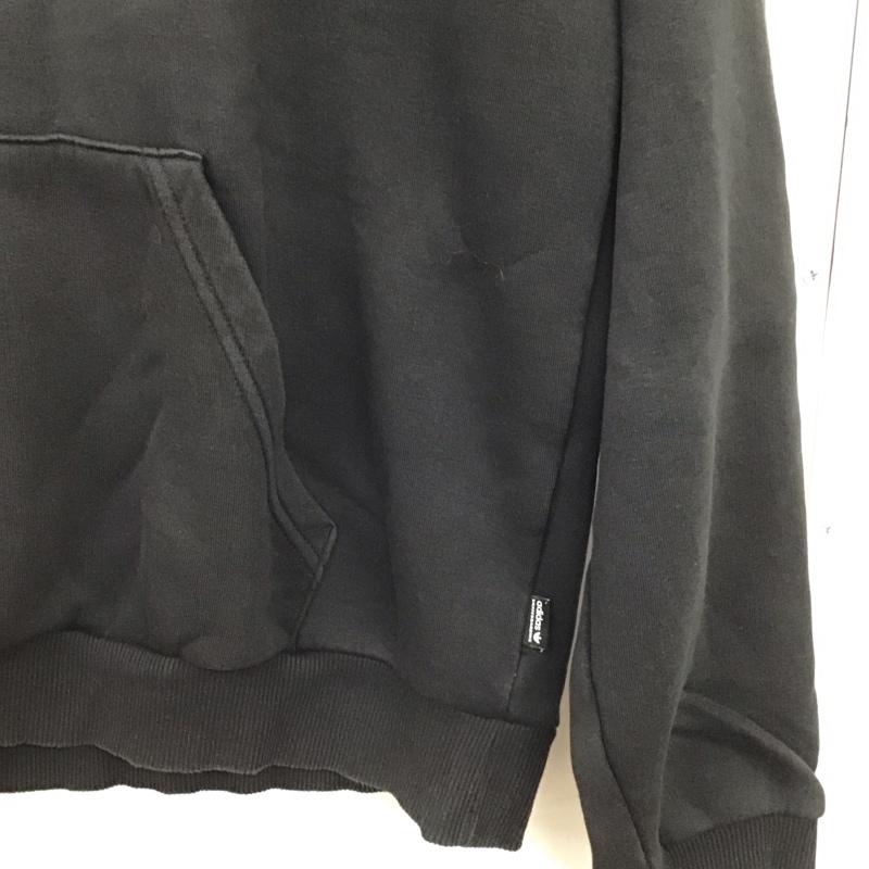 アディダス adidas パーカー 長袖 長袖パーカー プルオーバーパーカー スウェット M ロゴ、文字 黒 / ブラック / black メンズ USED 古着 中古 10158550