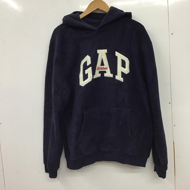 ギャップ GAP パーカー 長袖 長袖パーカー プルオーバーパーカー スウェット L ロゴ、文字 紺 / ネイビー / navy メンズ USED 古着 中古 10158553