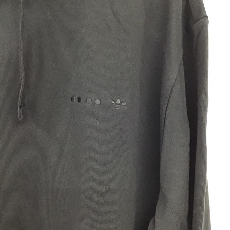 アディダス adidas パーカー 長袖 長袖パーカー プルオーバーパーカー スウェット ロゴ、文字 黒 / ブラック / black メンズ USED 古着 中古 10158554