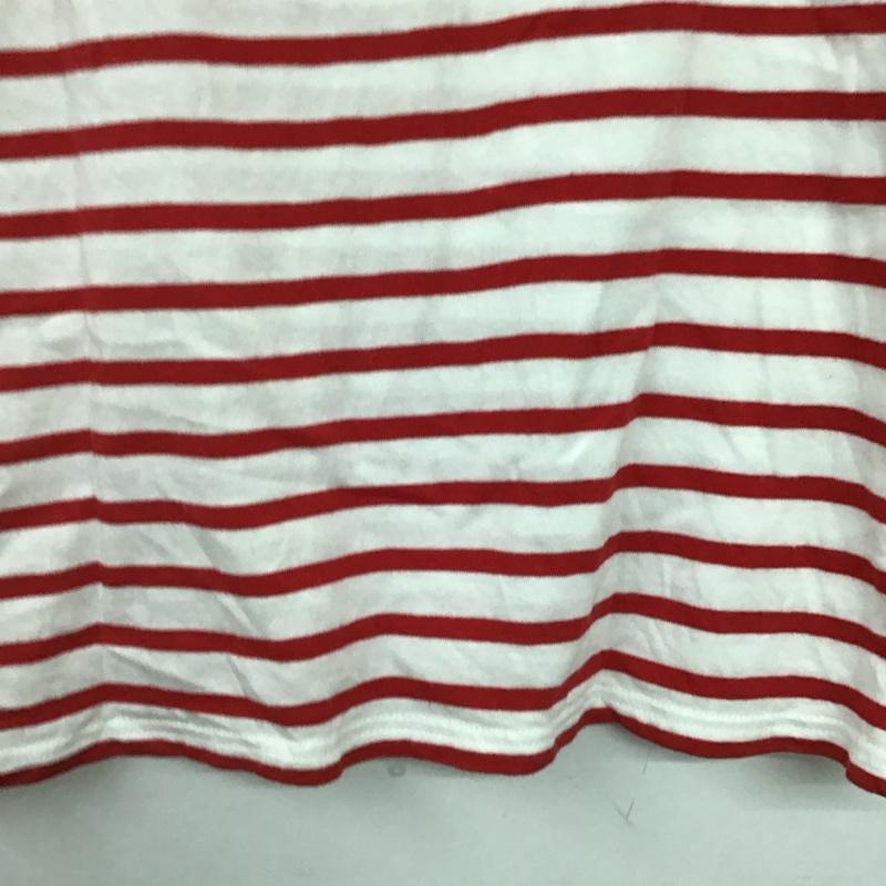 セントジェームス SAINT JAMES Tシャツ 半袖 半袖カットソー プリントTシャツ クルーネックカットソー XS ボーダー柄 白 / ホワイト / white X 赤 / レッド / red レディース USED 古着 中古 10158555