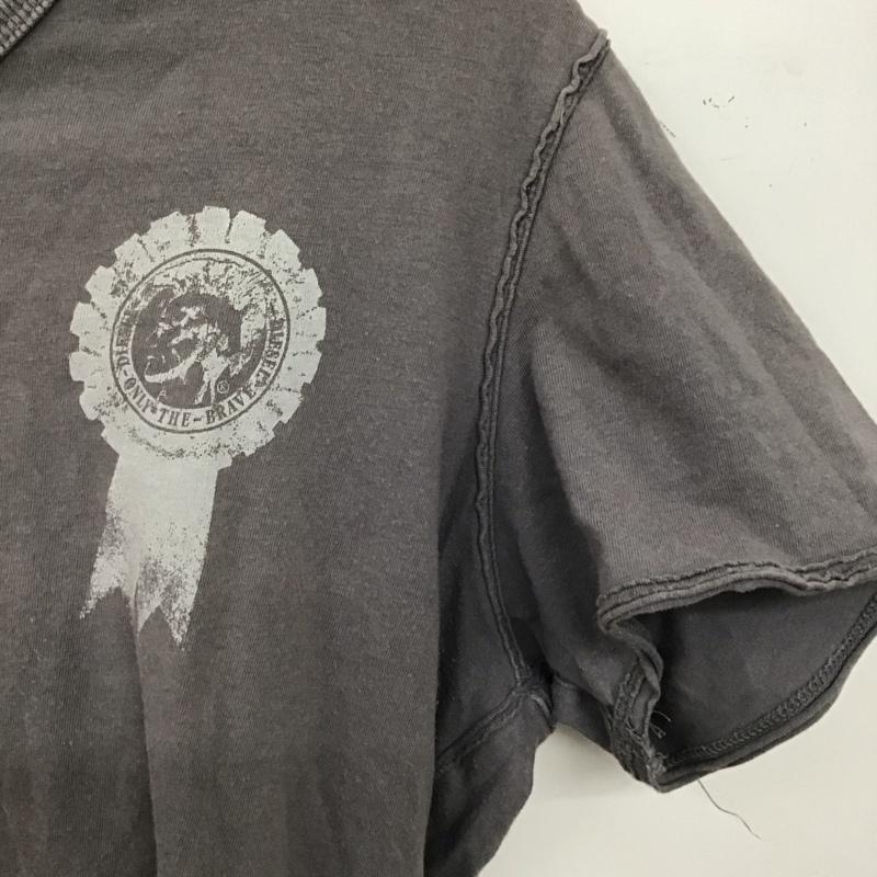 ディーゼル DIESEL Tシャツ 半袖 半袖Tシャツ プリントTシャツ Vネックカットソー S ロゴ、文字 灰 / グレー / gray メンズ USED 古着 中古 10158556