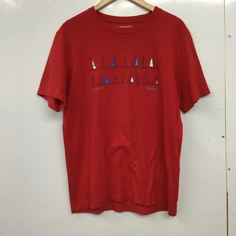 ティンバーランド Timberland Tシャツ 半袖 半袖カットソー プリントTシャツ クルーネックカットソー M プリント 赤 / レッド / red メンズ USED 古着 中古 10158563
