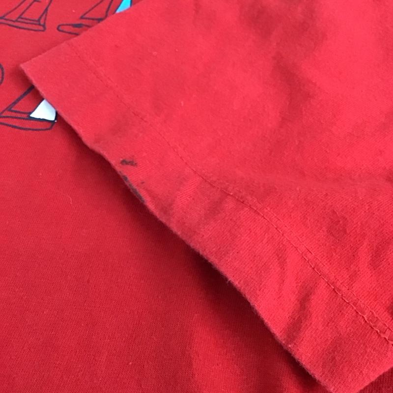 ティンバーランド Timberland Tシャツ 半袖 半袖カットソー プリントTシャツ クルーネックカットソー M プリント 赤 / レッド / red メンズ USED 古着 中古 10158563