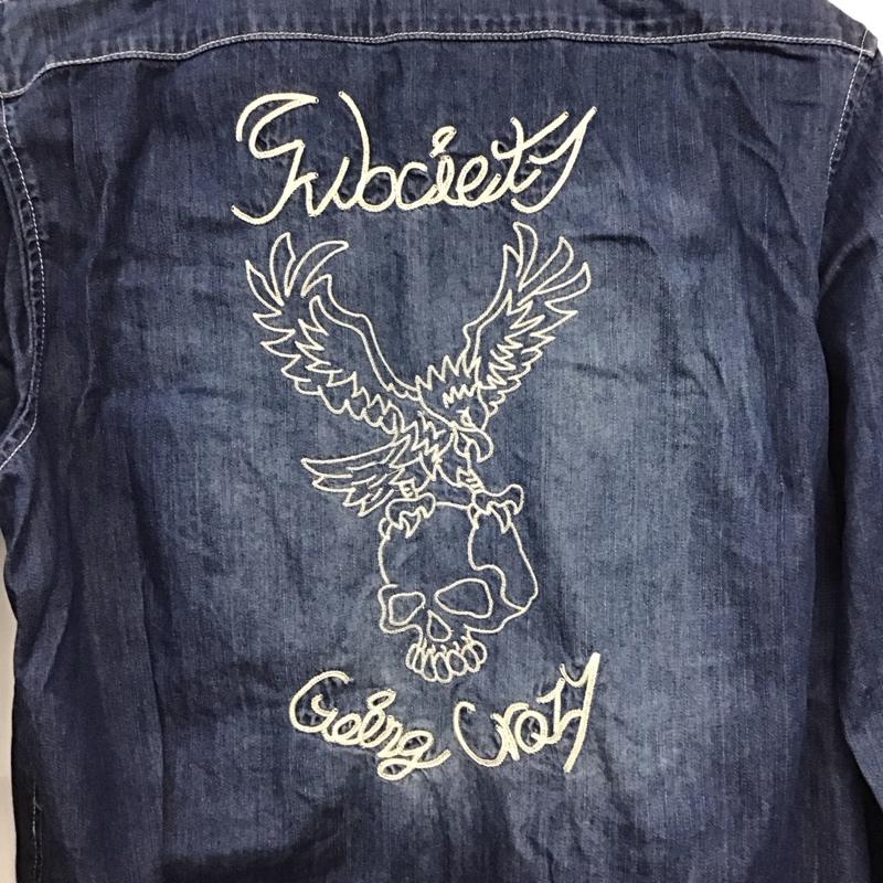 サブサエティ Subciety シャツ、ブラウス 長袖 長袖シャツ 刺繍シャツ カラーシャツ M 刺繍 インディゴ / インディゴ / Indigo メンズ USED 古着 中古 10158590