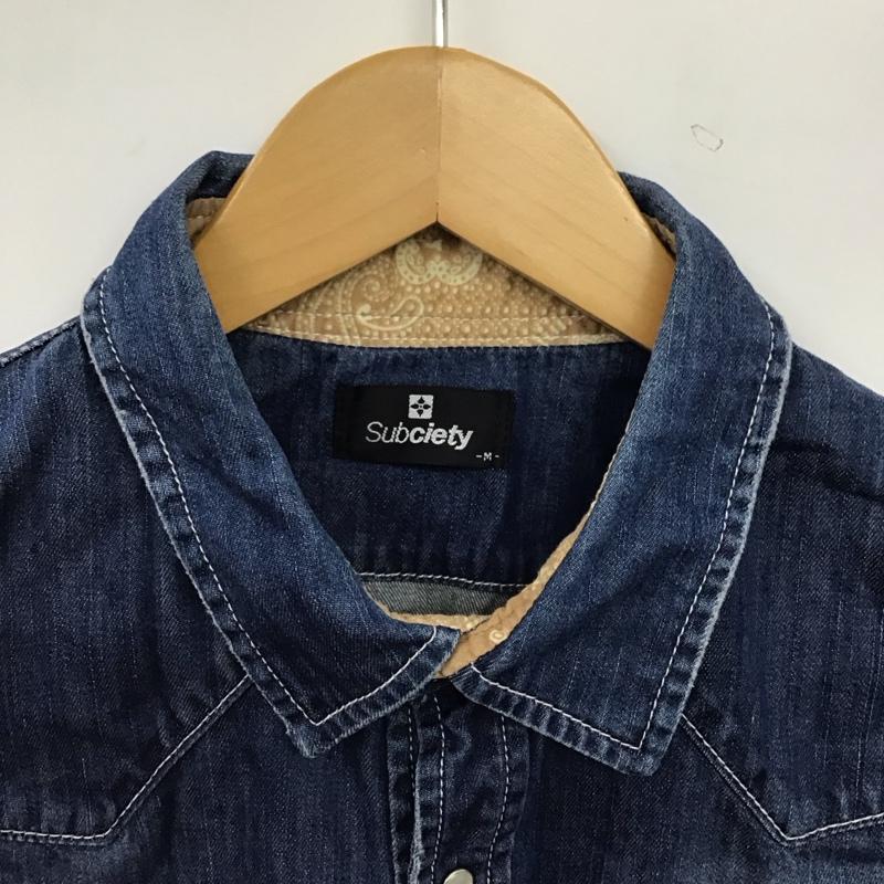 サブサエティ Subciety シャツ、ブラウス 長袖 長袖シャツ 刺繍シャツ カラーシャツ M 刺繍 インディゴ / インディゴ / Indigo メンズ USED 古着 中古 10158590
