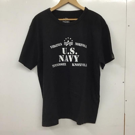 アルファインダストリー Alpha Industries Tシャツ 半袖 半袖カットソー プリントTシャツ クルーネックカットソー XL ロゴ、文字 ダークグレー / ダークグレー / メンズ USED 古着 中古 10158593