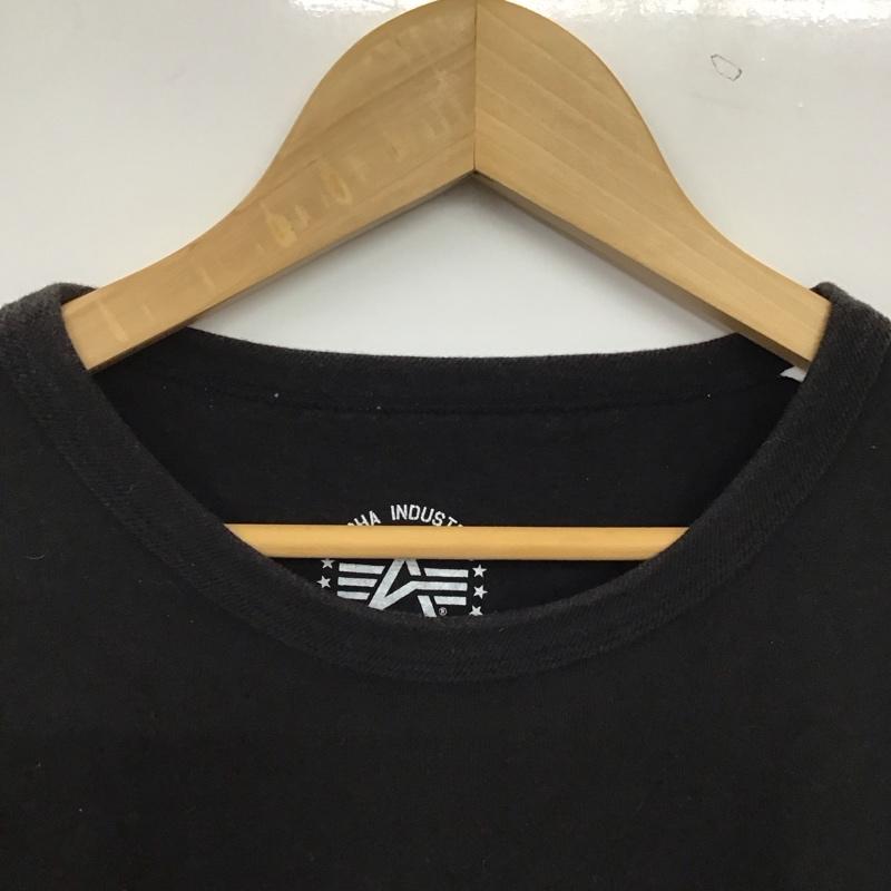 アルファインダストリー Alpha Industries Tシャツ 半袖 半袖カットソー プリントTシャツ クルーネックカットソー XL ロゴ、文字 ダークグレー / ダークグレー / メンズ USED 古着 中古 10158593