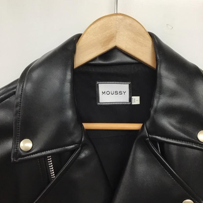 マウジー MOUSSY ジャケット、上着 ジャンパー、ブルゾン ジップアップジャケット アウター ライダースジャケット 1 無地 黒 / ブラック / black X カーキ / カーキ / khaki レディース USED 古着 中古 10158607