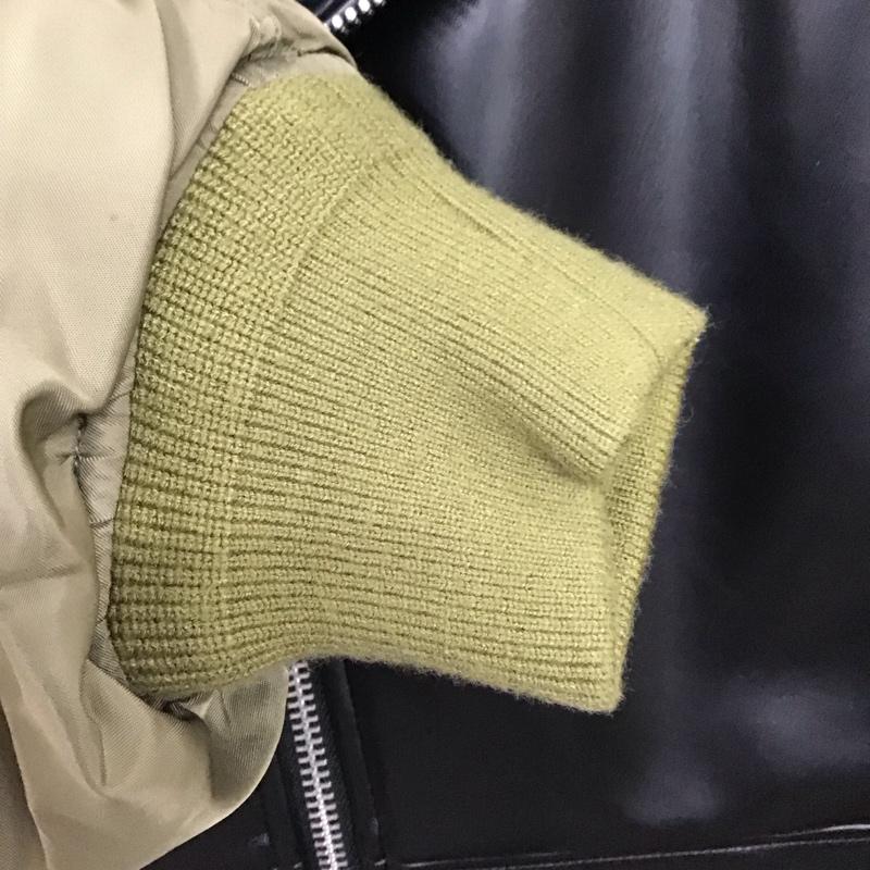 マウジー MOUSSY ジャケット、上着 ジャンパー、ブルゾン ジップアップジャケット アウター ライダースジャケット 1 無地 黒 / ブラック / black X カーキ / カーキ / khaki レディース USED 古着 中古 10158607