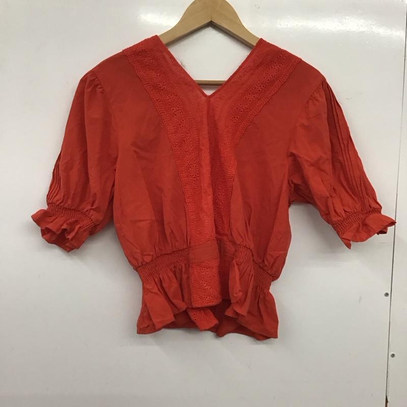フリークスストア FREAK S STORE シャツ、ブラウス 半袖 半袖シャツ フロントボタン ノーカラーシャツ FREE  赤 / レッド / red レディース USED 古着 中古 10158608