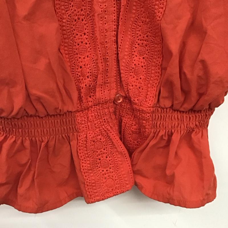 フリークスストア FREAK S STORE シャツ、ブラウス 半袖 半袖シャツ フロントボタン ノーカラーシャツ FREE  赤 / レッド / red レディース USED 古着 中古 10158608