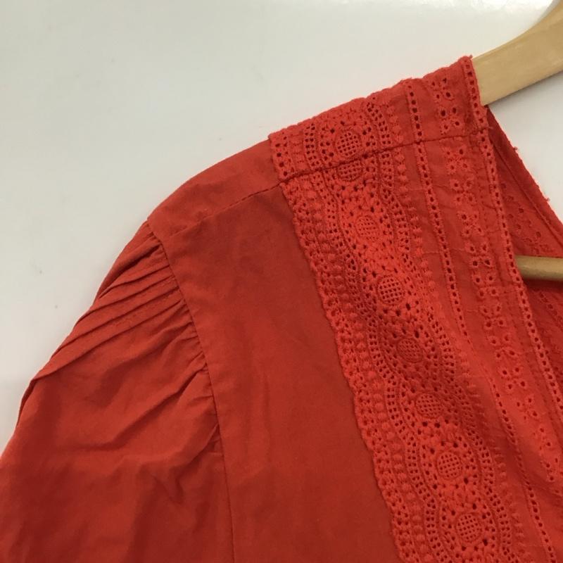 フリークスストア FREAK S STORE シャツ、ブラウス 半袖 半袖シャツ フロントボタン ノーカラーシャツ FREE  赤 / レッド / red レディース USED 古着 中古 10158608