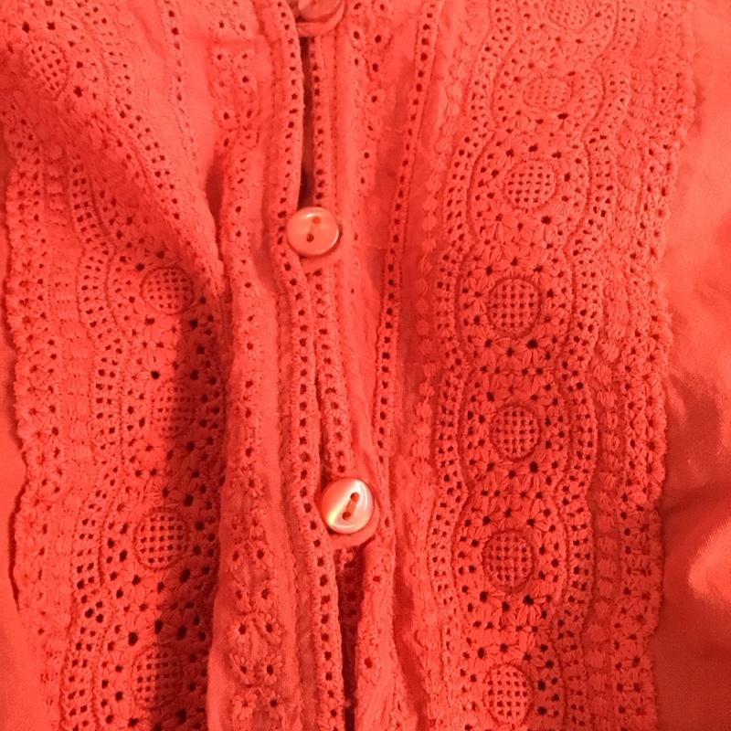 フリークスストア FREAK S STORE シャツ、ブラウス 半袖 半袖シャツ フロントボタン ノーカラーシャツ FREE  赤 / レッド / red レディース USED 古着 中古 10158608