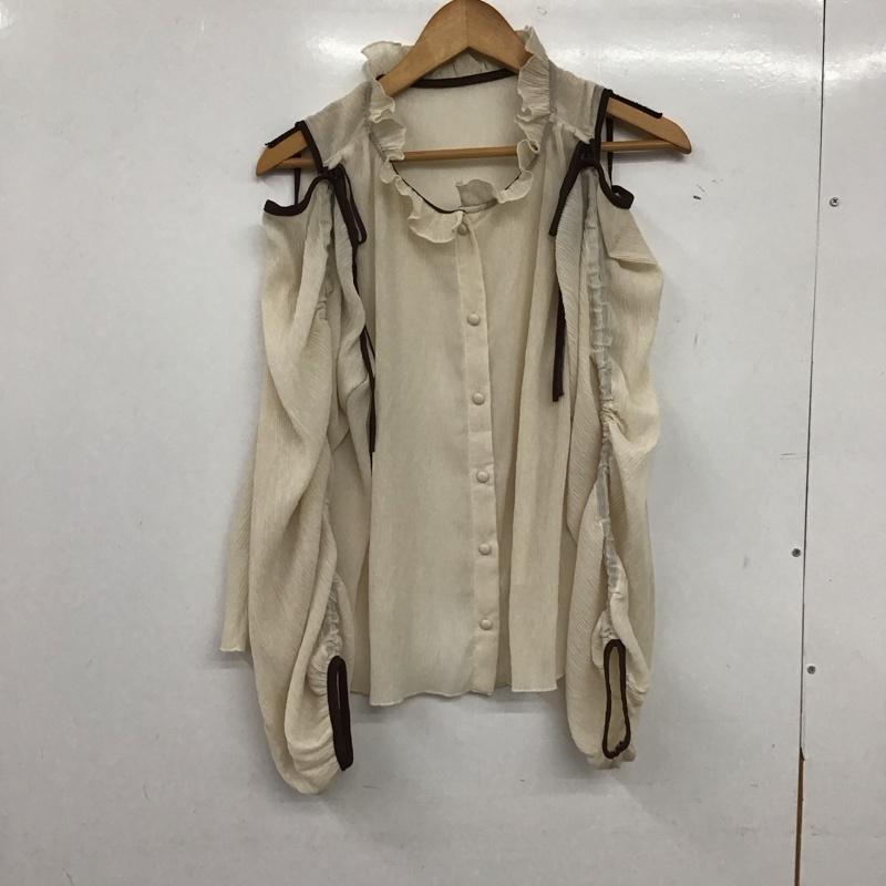 ナイスクラップ NICE CLAUP シャツ、ブラウス 長袖 長袖シャツ オフショルダー フロントボタン 無地 オフホワイト / オフホワイト / レディース USED 古着 中古 10158609