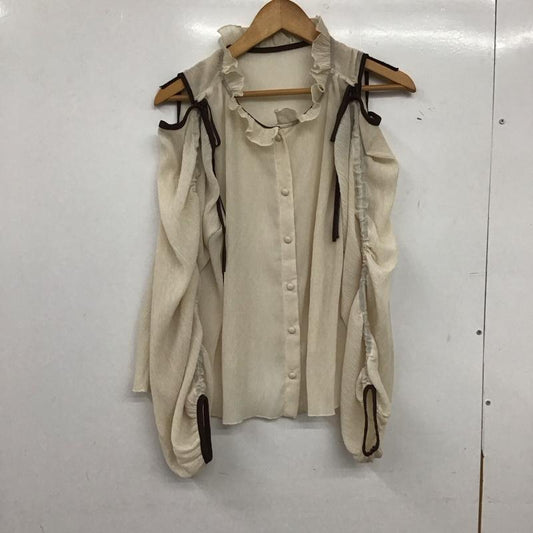 ナイスクラップ NICE CLAUP シャツ、ブラウス 長袖 長袖シャツ オフショルダー フロントボタン 無地 オフホワイト / オフホワイト / レディース USED 古着 中古 10158609