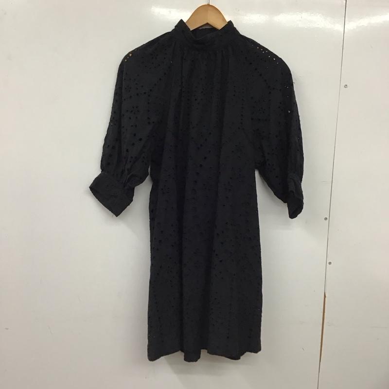 スライ SLY カットソー 半袖 030esz30-6440 STANDGATHERCOTTONLACEチュニック FREE 総柄 紺 / ネイビー / navy レディース USED 古着 中古 10158610