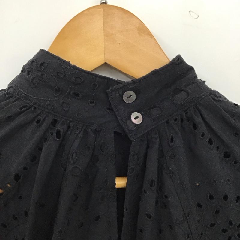 スライ SLY カットソー 半袖 030esz30-6440 STANDGATHERCOTTONLACEチュニック FREE 総柄 紺 / ネイビー / navy レディース USED 古着 中古 10158610