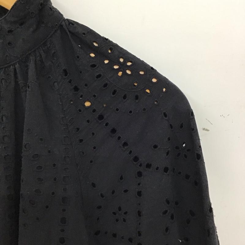 スライ SLY カットソー 半袖 030esz30-6440 STANDGATHERCOTTONLACEチュニック FREE 総柄 紺 / ネイビー / navy レディース USED 古着 中古 10158610