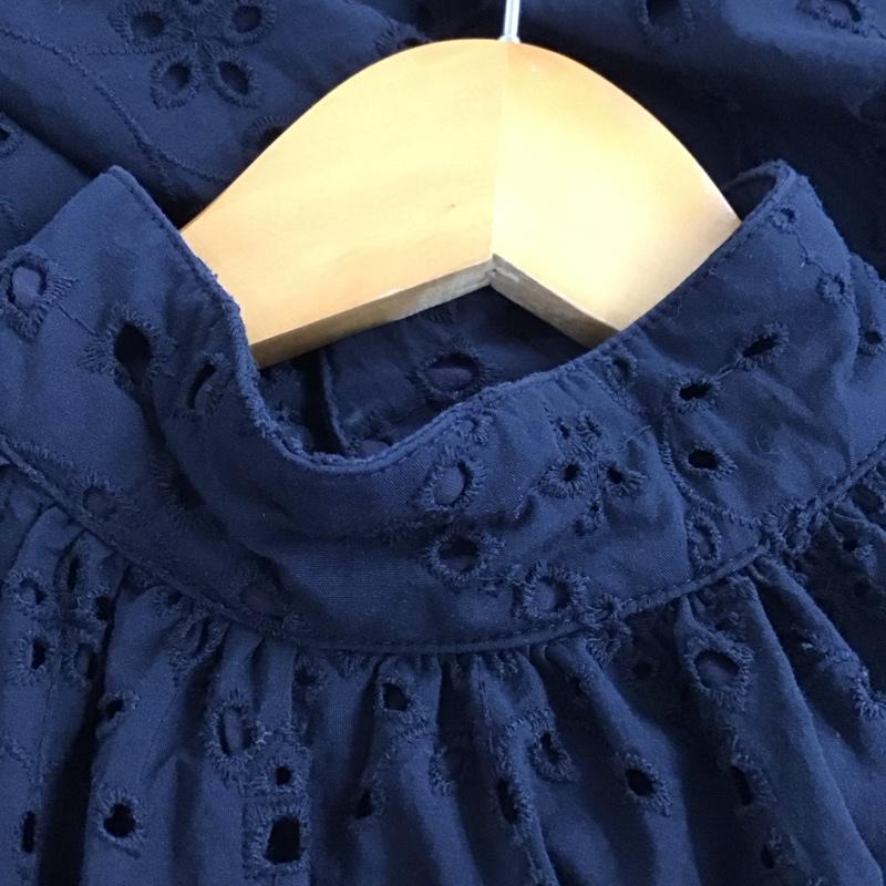スライ SLY カットソー 半袖 030esz30-6440 STANDGATHERCOTTONLACEチュニック FREE 総柄 紺 / ネイビー / navy レディース USED 古着 中古 10158610