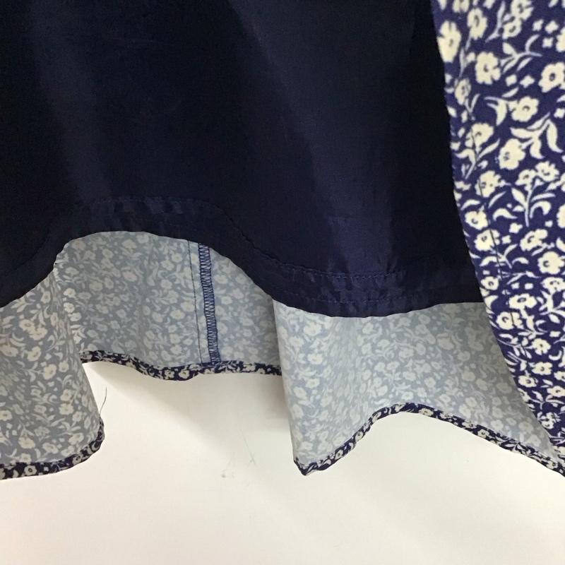 エヘカソポ ehka sopo スカート ロングスカート ロングスカート フレアスカート カジュアルスカート FREE プリント 紺 / ネイビー / navy X アイボリー / アイボリー / レディース USED 古着 中古 10158617