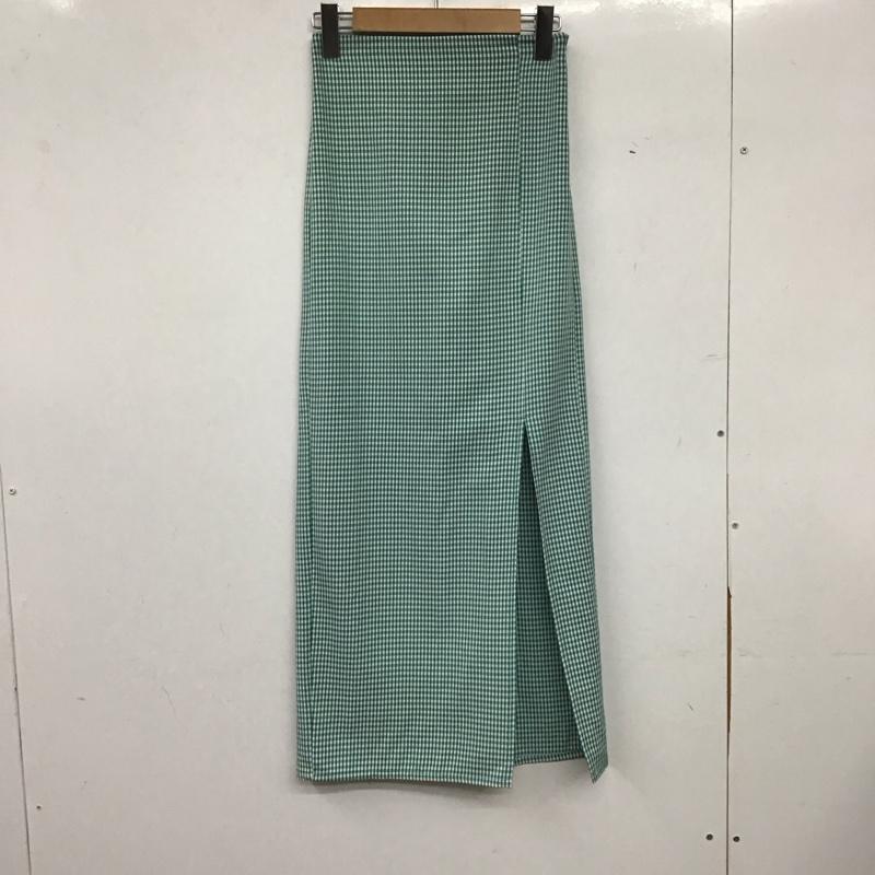 ナイスクラップ NICE CLAUP スカート ロングスカート ロングスカート タイトスカート スリット M チェック 白 / ホワイト / white X 緑 / グリーン / green レディース USED 古着 中古 10158619