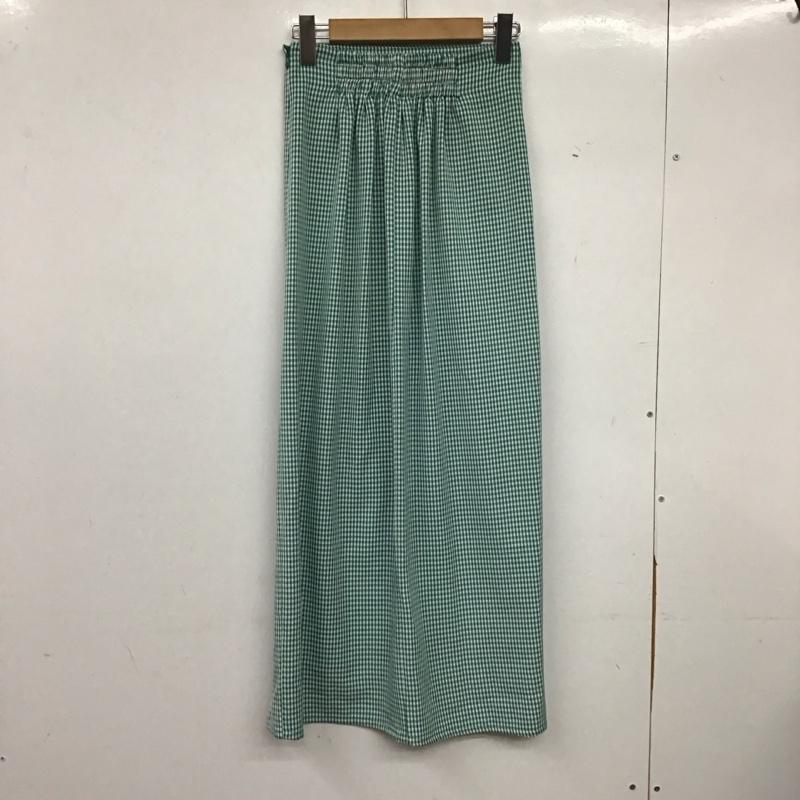 ナイスクラップ NICE CLAUP スカート ロングスカート ロングスカート タイトスカート スリット M チェック 白 / ホワイト / white X 緑 / グリーン / green レディース USED 古着 中古 10158619