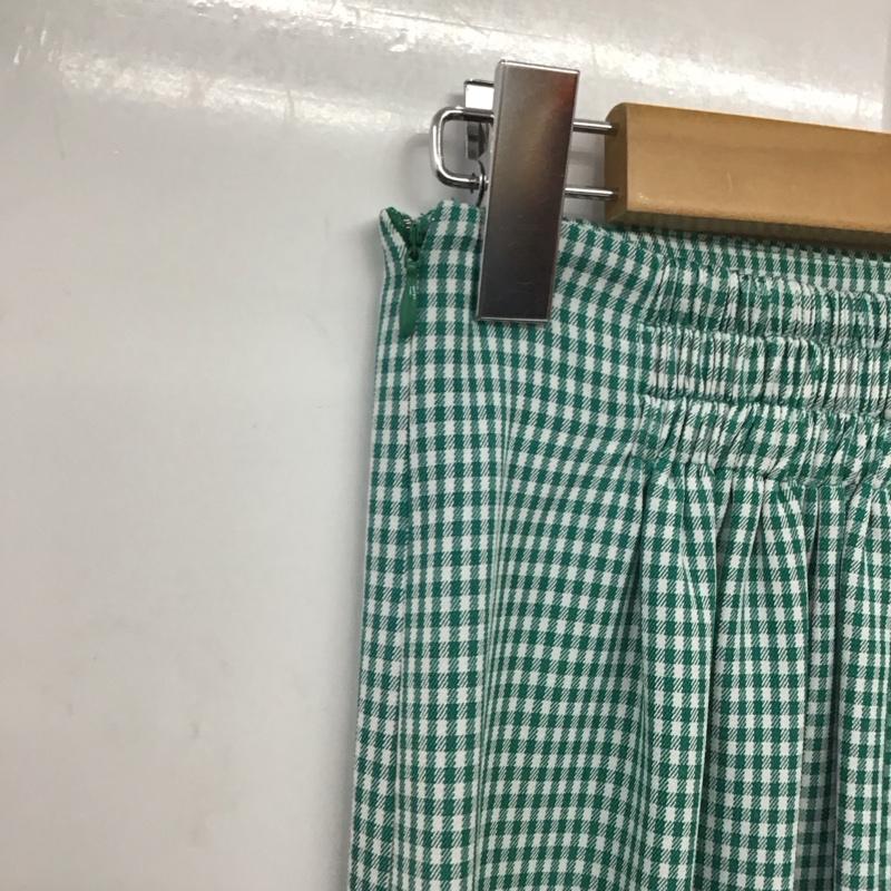 ナイスクラップ NICE CLAUP スカート ロングスカート ロングスカート タイトスカート スリット M チェック 白 / ホワイト / white X 緑 / グリーン / green レディース USED 古着 中古 10158619