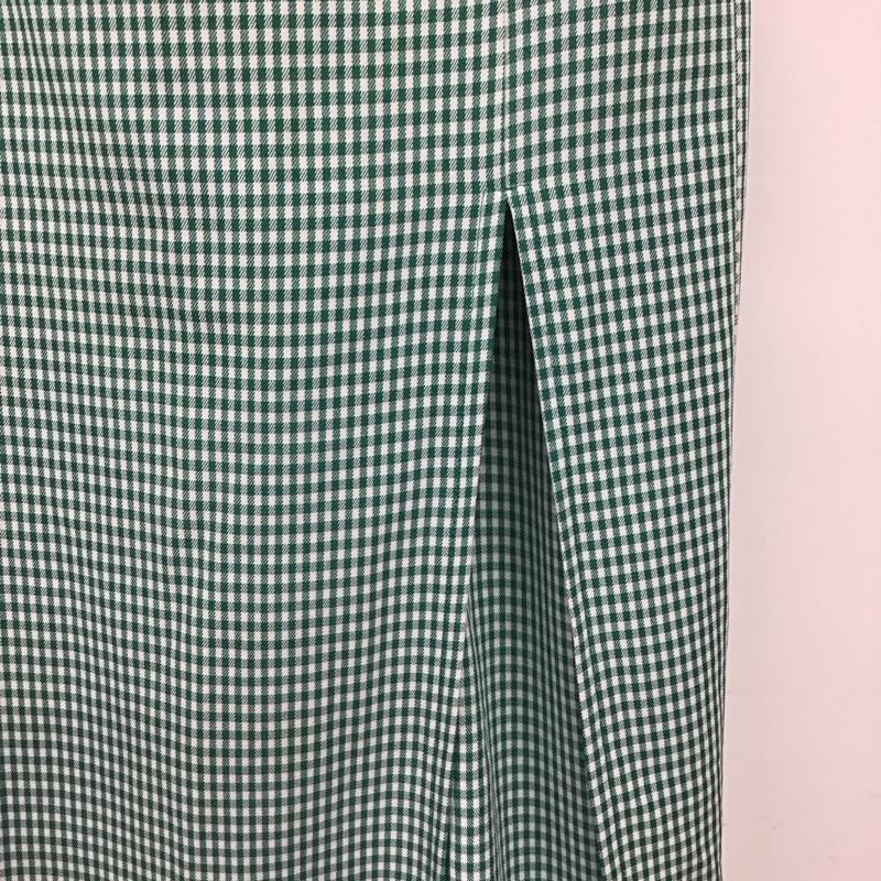 ナイスクラップ NICE CLAUP スカート ロングスカート ロングスカート タイトスカート スリット M チェック 白 / ホワイト / white X 緑 / グリーン / green レディース USED 古着 中古 10158619
