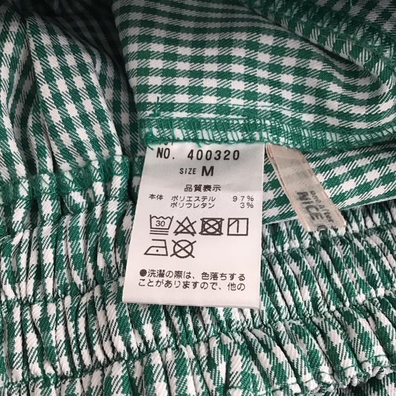 ナイスクラップ NICE CLAUP スカート ロングスカート ロングスカート タイトスカート スリット M チェック 白 / ホワイト / white X 緑 / グリーン / green レディース USED 古着 中古 10158619