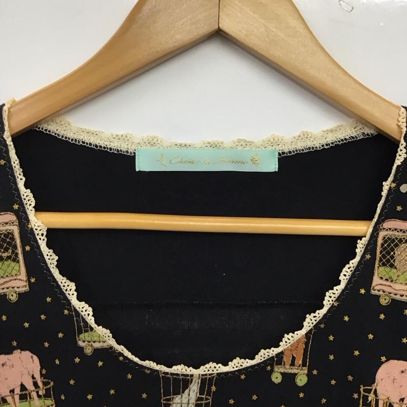 シェリーラファム cherir la femme ワンピース ひざ丈スカート 長袖ロングワンピース タイトスカート M プリント マルチカラー / マルチカラー / multicolor レディース USED 古着 中古 10158629
