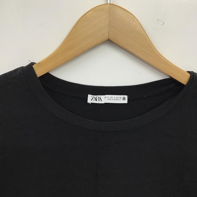 ザラ ZARA Tシャツ 半袖 半袖カットソー 無地Tシャツ クルーネックカットソー S 無地 黒 / ブラック / black レディース USED 古着 中古 10158632