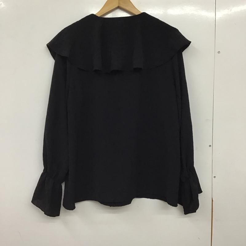 レプシィム LEPSIM カットソー 長袖 長袖カットソー ビッグカラーシャツ FREE 無地 黒 / ブラック / black レディース USED 古着 中古 10158633