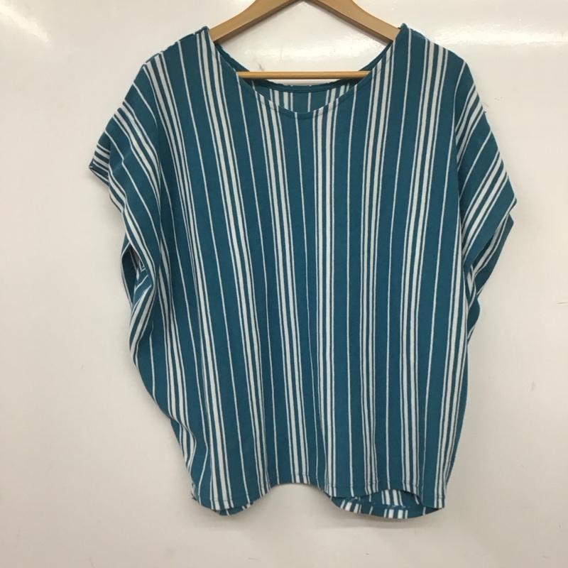 レプシィム LEPSIM カットソー 半袖 半袖カットソー プリントTシャツ クルーネックカットソー 34 ストライプ 白 / ホワイト / white X 青 / ブルー / blue レディース USED 古着 中古 10158634