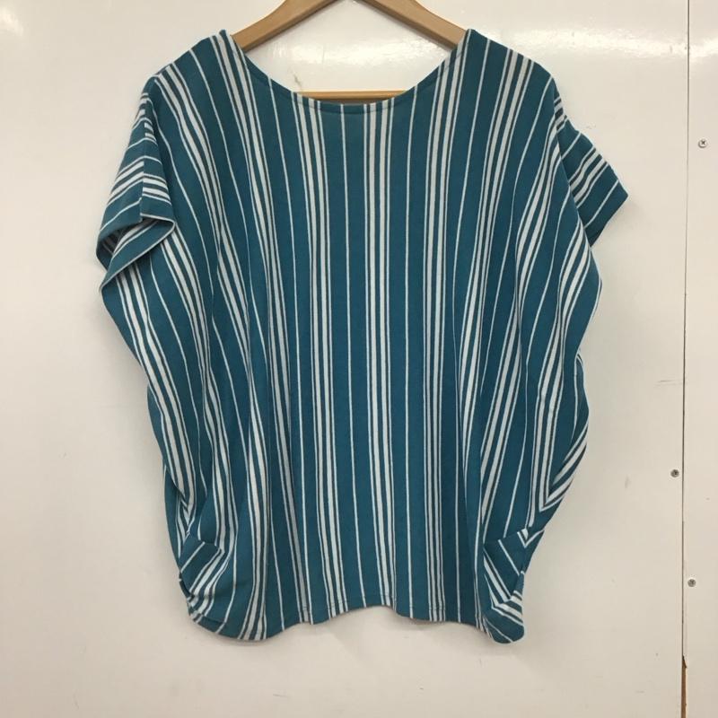 レプシィム LEPSIM カットソー 半袖 半袖カットソー プリントTシャツ クルーネックカットソー 34 ストライプ 白 / ホワイト / white X 青 / ブルー / blue レディース USED 古着 中古 10158634