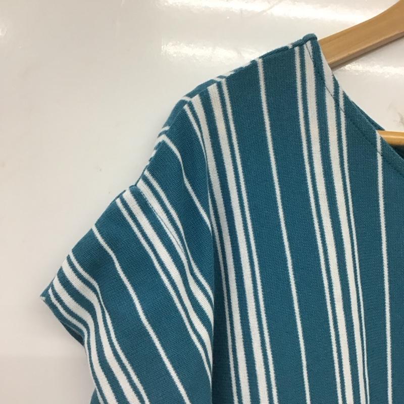 レプシィム LEPSIM カットソー 半袖 半袖カットソー プリントTシャツ クルーネックカットソー 34 ストライプ 白 / ホワイト / white X 青 / ブルー / blue レディース USED 古着 中古 10158634