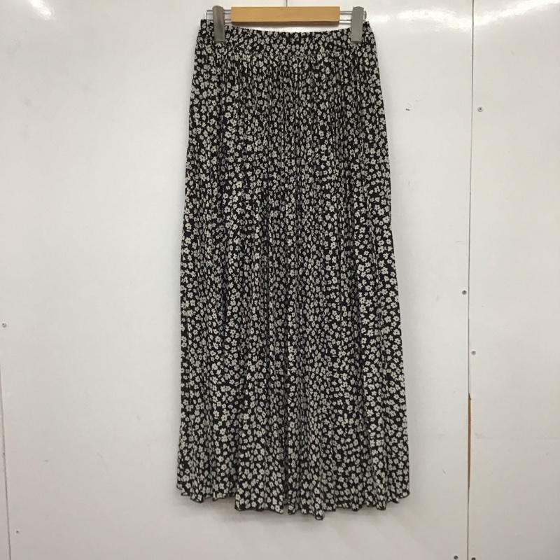 ニコアンド niko and... スカート ロングスカート プリーツスカート ロングスカート プリント 白 / ホワイト / white X 黒 / ブラック / black レディース USED 古着 中古 10158639