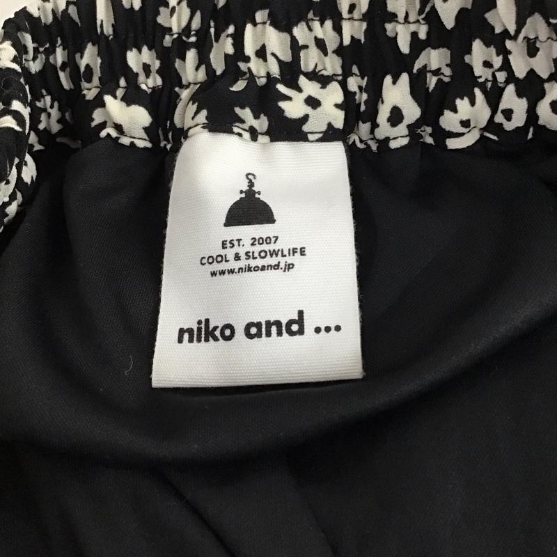 ニコアンド niko and... スカート ロングスカート プリーツスカート ロングスカート プリント 白 / ホワイト / white X 黒 / ブラック / black レディース USED 古着 中古 10158639