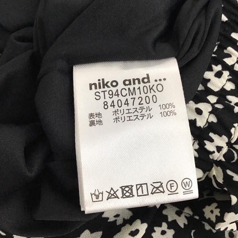 ニコアンド niko and... スカート ロングスカート プリーツスカート ロングスカート プリント 白 / ホワイト / white X 黒 / ブラック / black レディース USED 古着 中古 10158639