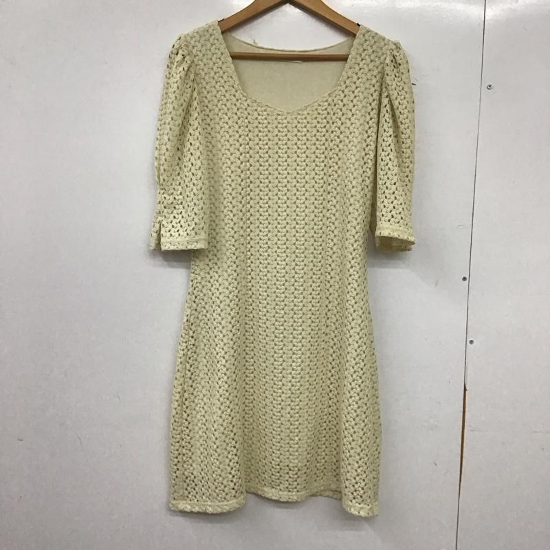 スライ SLY ワンピース ロングスカート 030fsz83-2750 CUTLACEショートワンピース 2 総柄 アイボリー / アイボリー / レディース USED 古着 中古 10158647